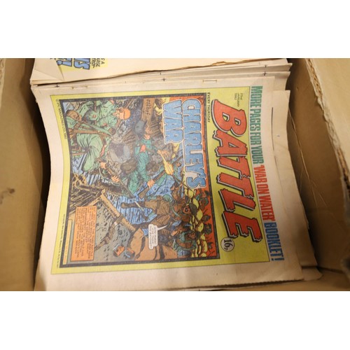 406 - Railways of the world magazines, box of workload comics & bundle of GB achievement cards