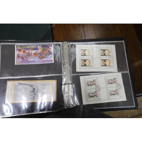 420 - 2 albums of stamps, 1 album of railway, 2nd album mini sheets