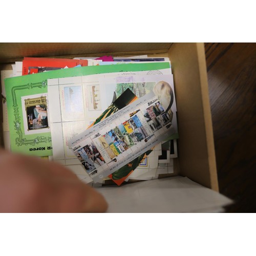 422 - Box of worldwide stamp mini sheets with duplication