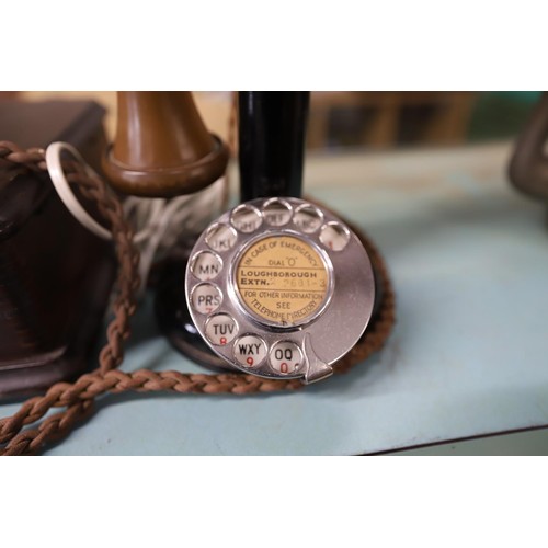 425 - 1930's GPO daffodil candlestick telephone with separate double bell box (working)