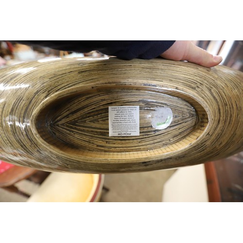 441 - Large bamboo serving/display bowl