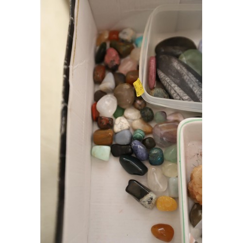 477 - collection of fossils/semi precious stones and minerals