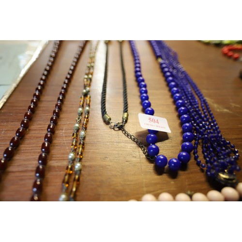 504 - Jewellery- beaded necklaces etc