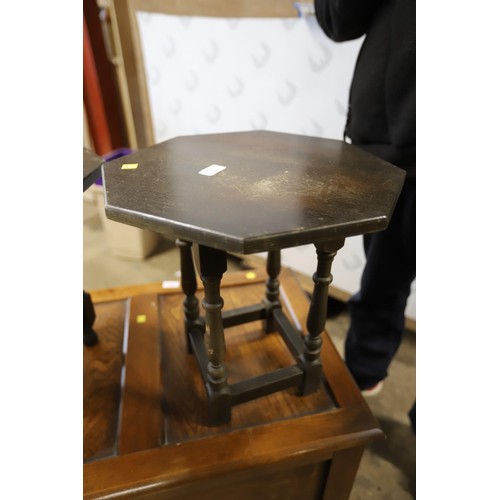 586 - 2 small octagon top tables