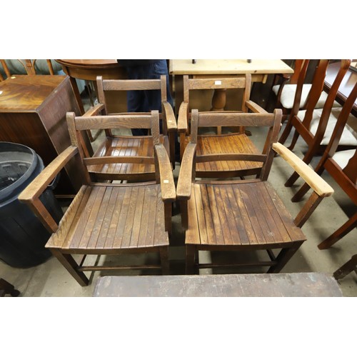 594 - 4 oak chairs