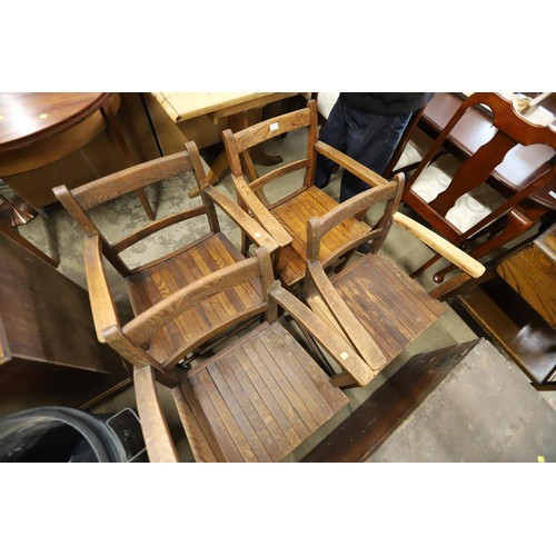 594 - 4 oak chairs