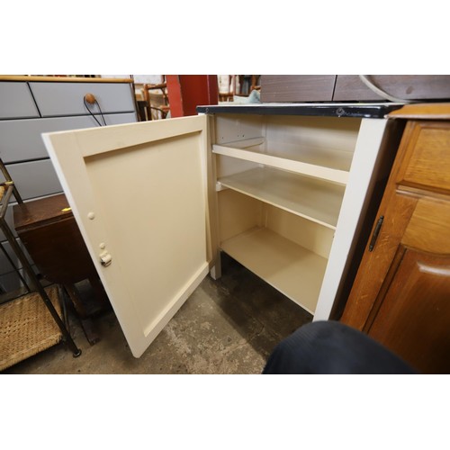 622 - Small enamel top kitchen cupboard