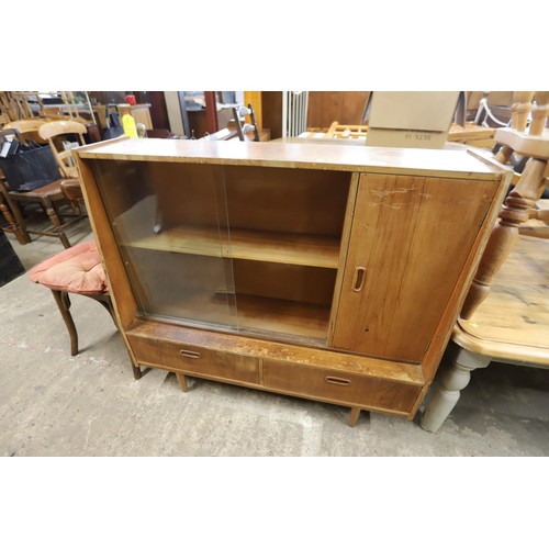 630 - Teak glazed bookcase