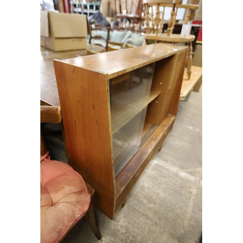 630 - Teak glazed bookcase