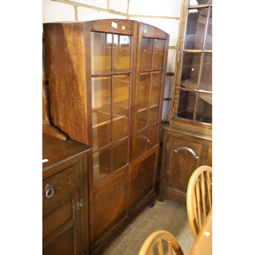 652 - Oak glazed display cabinet