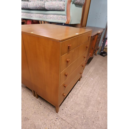 674 - teak 5 drawer chests on legs