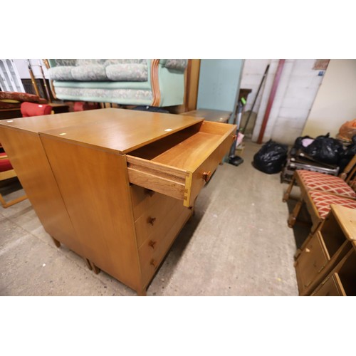 674 - teak 5 drawer chests on legs