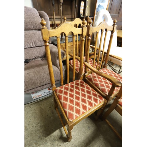 680 - 7 oak chairs (2 carvers, soltera)