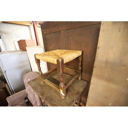 683 - marble top washstand/rush seated stool etc etc