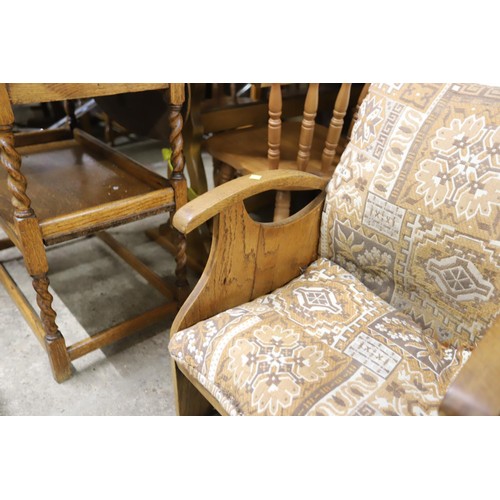 690 - low oak framed chair