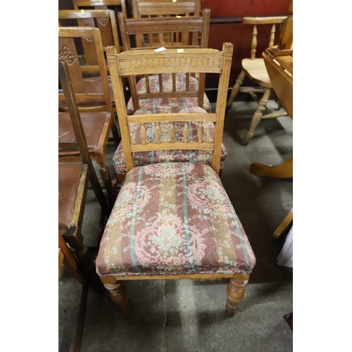 694 - set of 3 + 1 other upholstered dining chairs