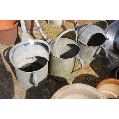 24 - 3 galvanised watering cans