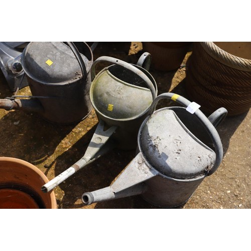 24 - 3 galvanised watering cans