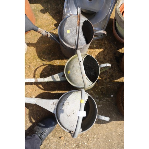 24 - 3 galvanised watering cans