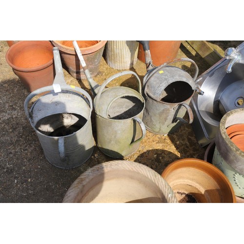 24 - 3 galvanised watering cans