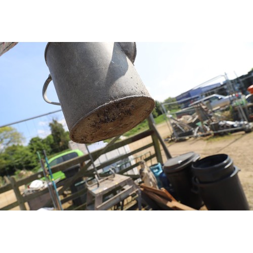 54 - Pair of galvanised metal watering cans