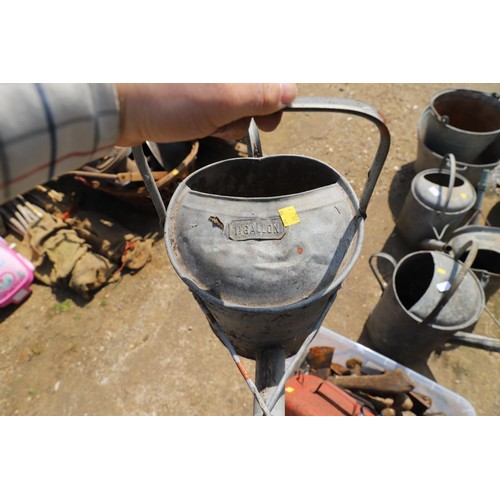 54 - Pair of galvanised metal watering cans