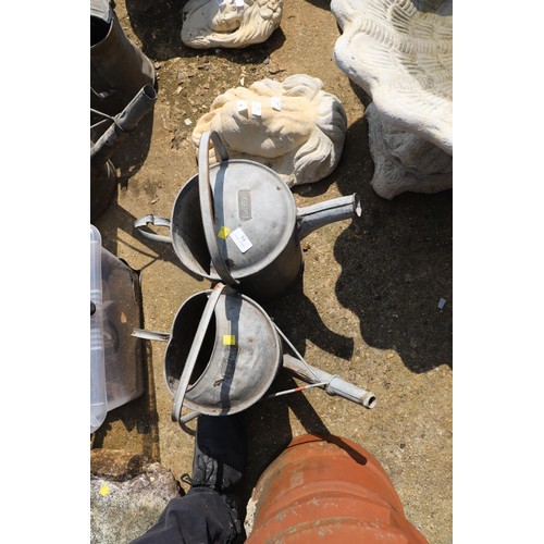 54 - Pair of galvanised metal watering cans