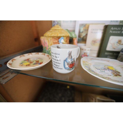 504 - Beatrix Potter pottery, books & Border Fine Arts