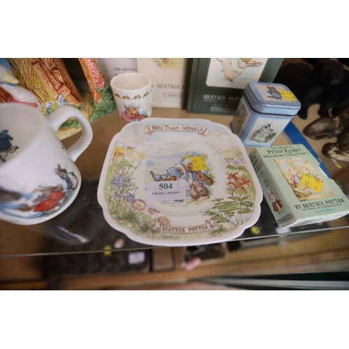 504 - Beatrix Potter pottery, books & Border Fine Arts