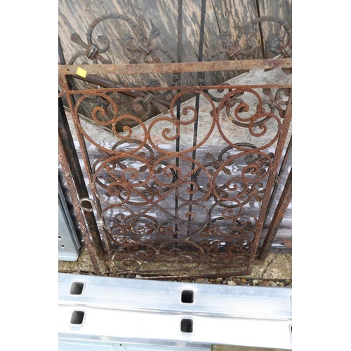 12 - 2 x wrought iron fence panels, small