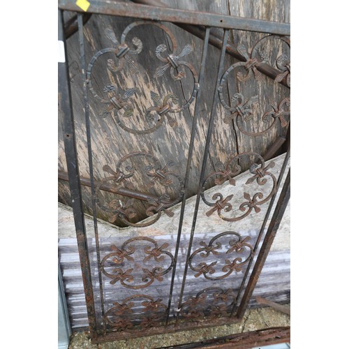 12 - 2 x wrought iron fence panels, small