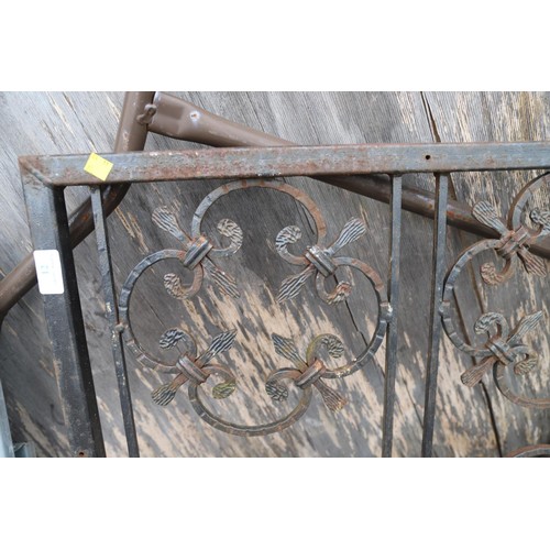 12 - 2 x wrought iron fence panels, small