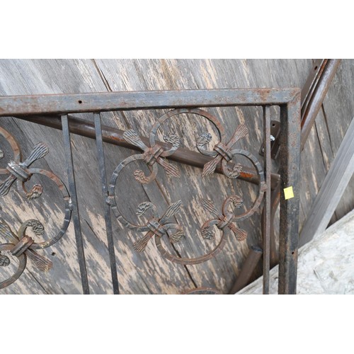 12 - 2 x wrought iron fence panels, small