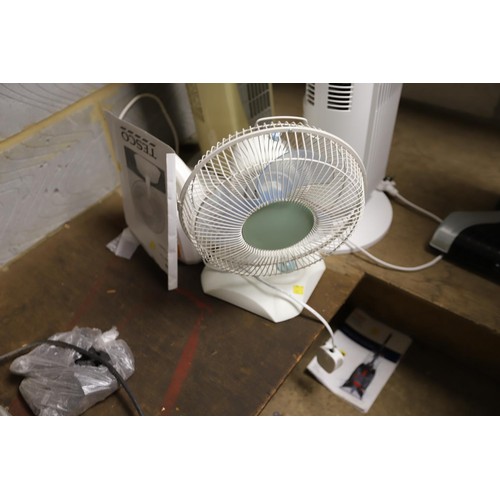 170 - 2 fan heaters & small fan with user guide - warranted until 12 noon Tuesday following the above sale