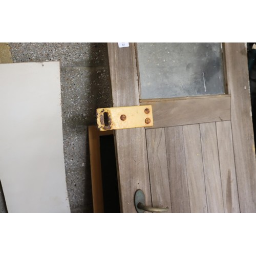 97 - solid oak ships door with brass fittings