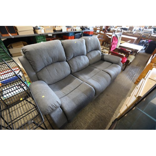 606 - Grey recliner 3-seater settee