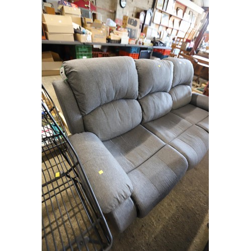 606 - Grey recliner 3-seater settee