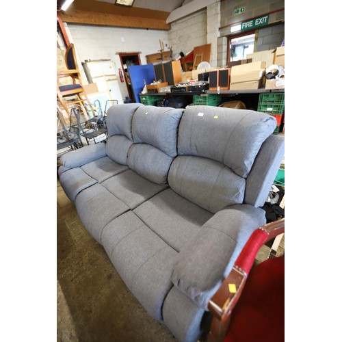 606 - Grey recliner 3-seater settee