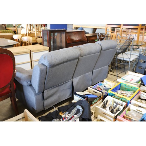 606 - Grey recliner 3-seater settee