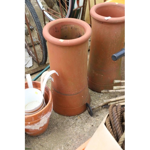 46 - Pair of terracotta chimney pots