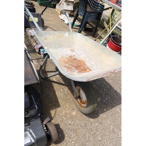 64 - Galvanised solid wheel wheelbarrow