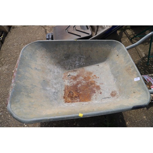 64 - Galvanised solid wheel wheelbarrow