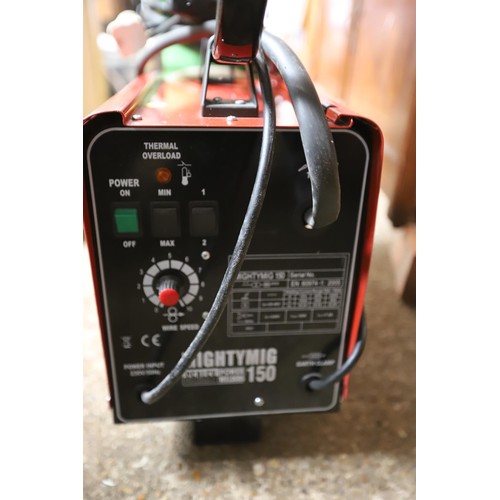 228 - 150amp Sealey mig welder with gas bottle