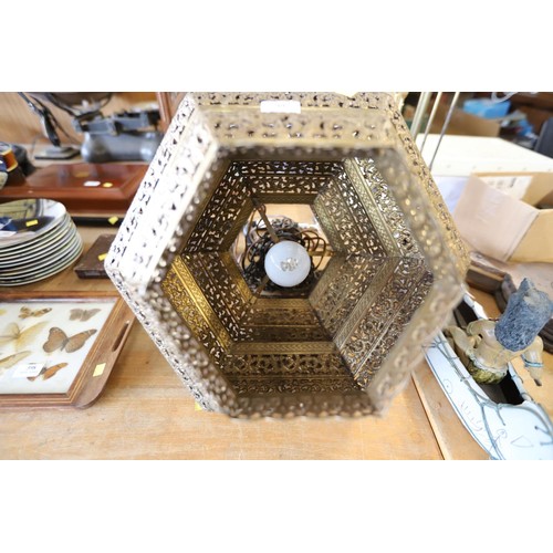 397 - Large Morrocan ceiling light (brass) - to be installed by a qualified electrician