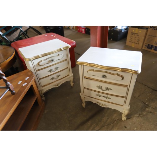 598 - 2 French bedside cabinets