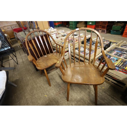 610 - 2 oak carver chairs