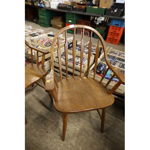 610 - 2 oak carver chairs