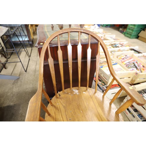 610 - 2 oak carver chairs