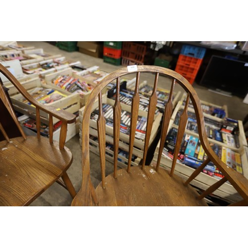 610 - 2 oak carver chairs