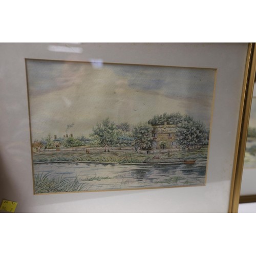 173 - 3 x signed small watercolours by  G Baird of river scenery